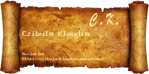 Czibula Klaudia névjegykártya